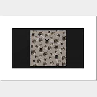 Kitty Luna beige pattern Posters and Art